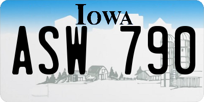 IA license plate ASW790