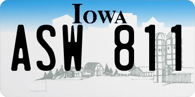 IA license plate ASW811