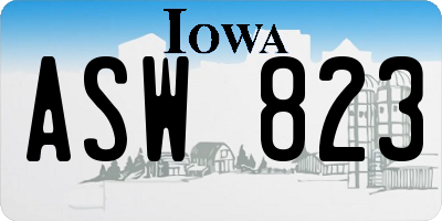 IA license plate ASW823