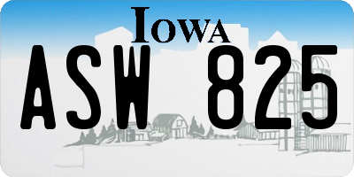 IA license plate ASW825