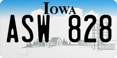 IA license plate ASW828
