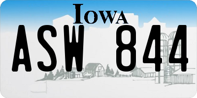 IA license plate ASW844