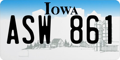 IA license plate ASW861