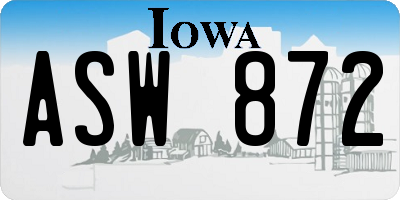 IA license plate ASW872