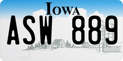 IA license plate ASW889