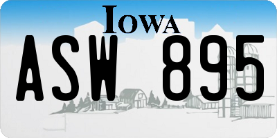 IA license plate ASW895