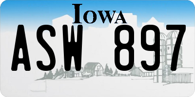 IA license plate ASW897