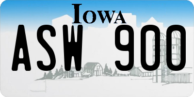 IA license plate ASW900