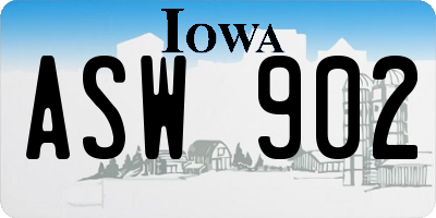 IA license plate ASW902