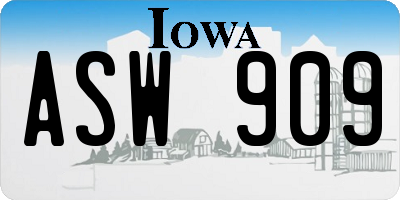 IA license plate ASW909