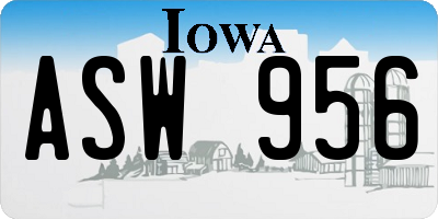 IA license plate ASW956