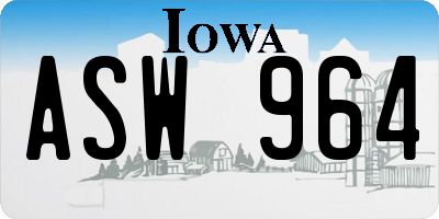 IA license plate ASW964