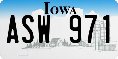 IA license plate ASW971