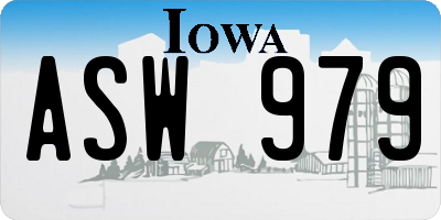 IA license plate ASW979