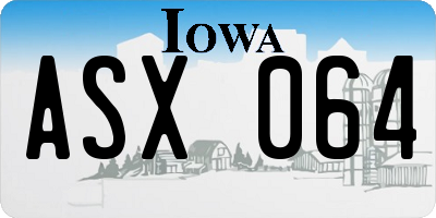 IA license plate ASX064
