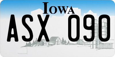 IA license plate ASX090