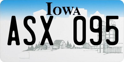 IA license plate ASX095