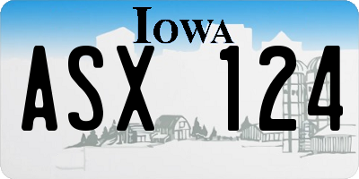 IA license plate ASX124