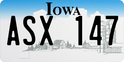 IA license plate ASX147