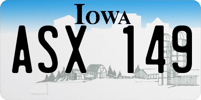 IA license plate ASX149