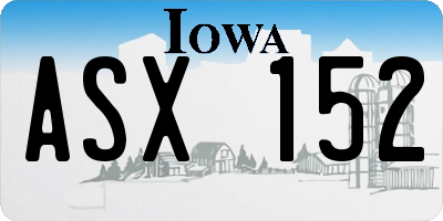 IA license plate ASX152