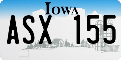 IA license plate ASX155