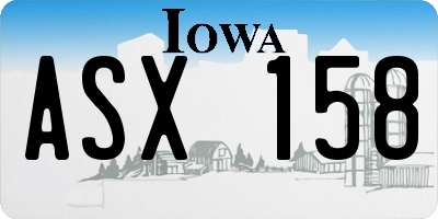 IA license plate ASX158