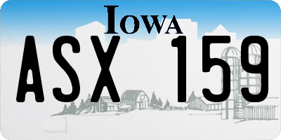 IA license plate ASX159