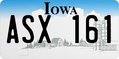 IA license plate ASX161