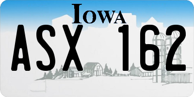 IA license plate ASX162