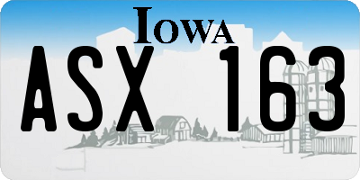 IA license plate ASX163