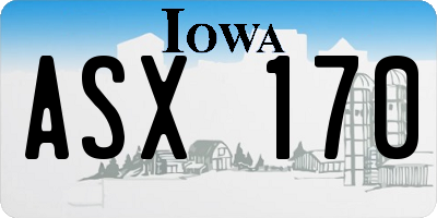 IA license plate ASX170