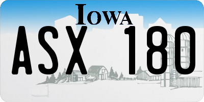 IA license plate ASX180