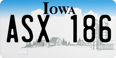 IA license plate ASX186