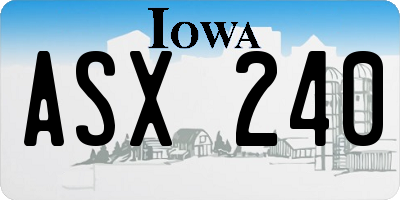 IA license plate ASX240