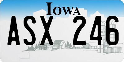 IA license plate ASX246