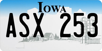 IA license plate ASX253