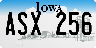IA license plate ASX256
