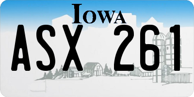 IA license plate ASX261