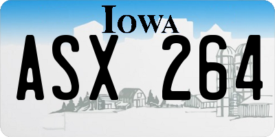 IA license plate ASX264