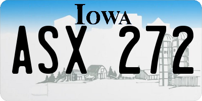 IA license plate ASX272