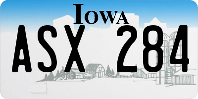 IA license plate ASX284