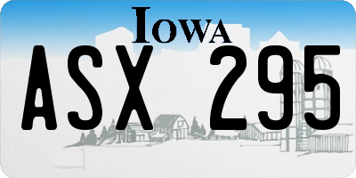 IA license plate ASX295