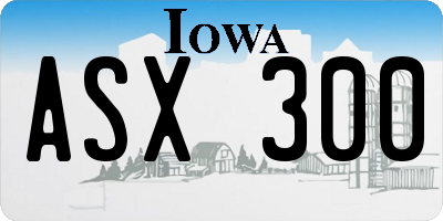 IA license plate ASX300