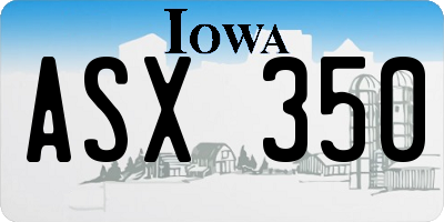 IA license plate ASX350