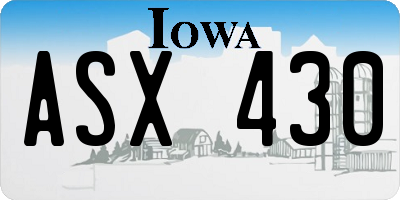 IA license plate ASX430