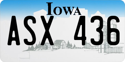 IA license plate ASX436