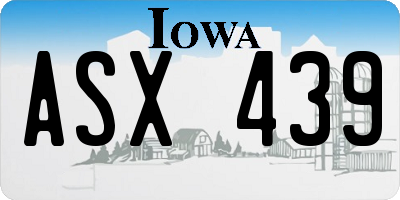 IA license plate ASX439