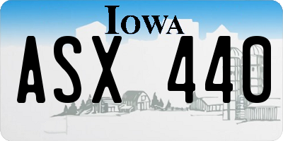 IA license plate ASX440