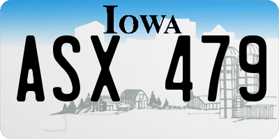 IA license plate ASX479